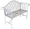 Charles Bentley Decorative, Wrought Iron, Outdoor, Rustic, Bench, For Patio, Garden, Balcony, Decking, Furniture, 2 Seater, with Elegant Curved Armrest, Rustproof, Stylish, Grey (128x44x93cm)