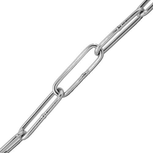 Edelstahl-Kette (Langgliedrig) Ø 2 mm aus Edelstahl A4 (1 Meter) | DIN 763 - Rundstahlkette - Gliederkette - Absperrkette von MESAROS®