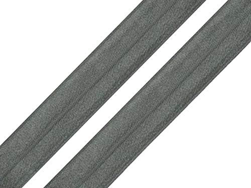maDDma 1m Falzgummi 20mm Faltgummi elastisches Einfassband Schrägband Saumband Farbwahl, Farbe:stahlgrau