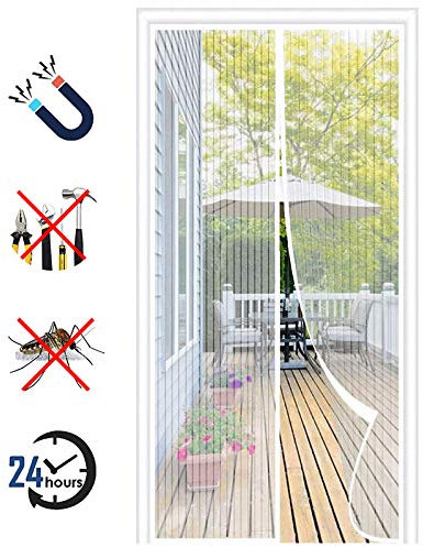 Magnetic Fly Screen Door, Keep Insects Out Mosquito Door Screen Mesh Curtain, Without Drilling Top to Bottom Seal Automatically, for Patio, Balcony