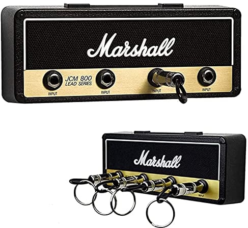 Marshall Schlüsselbrett Schlüsselhalter Wandmontage Jack R 2.0 JCM800 Gitarre Schlüsselanhänger Haken Halterung für Schlüssel Haus Befestigung mit 4 Gitarrenstecker