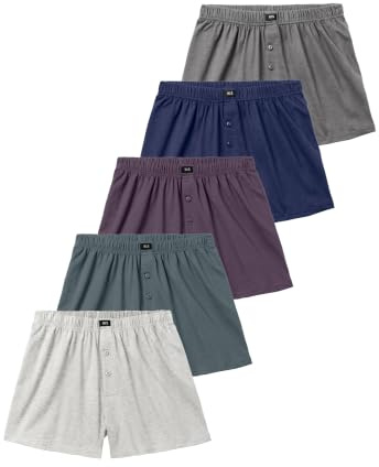 H.I.S Herren Weiter Boxer | Baumwoll-Mix, Weich, elastisch & formstabil, Komfortbund, Weiter Schnitt mit Eingriff & Knopfleiste