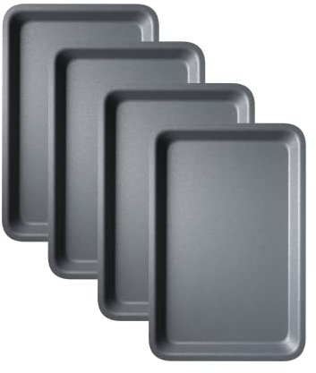 Lot de 4 plaques de cuisson profondes pour four – 31 cm – Moules à rôtir antiadhésifs pour four – Passe au lave-vaisselle KITCHENEUR®