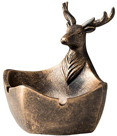 Tubayia Hirsch Statue Aschenbecher Schlüssel Münzen Schmuck Aufbewahrungs Zigarettenhalter Harz Handwerk (Kupfer)