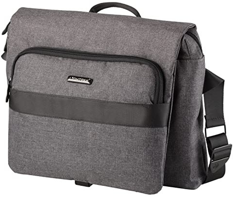 fixbag FB1446165 - Fahrrad-Umhängetasche mit Klickfix Adapterplatte + Caddy Adapter, Laptoptasche für 15 Notebooks, Schultertasche aus Polyester, Tasche ca. 23 x 35 x 8 cm, Grau