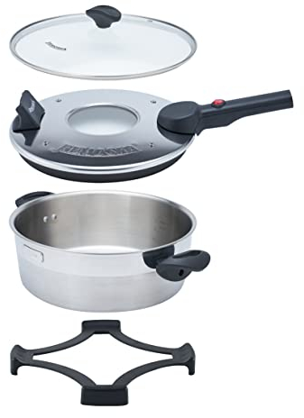 Remoska Dua Glas D52F/10-4 l Poêle multifonction avec couvercle en verre Compatible lave-vaisselle Tous feux y compris induction 580 W