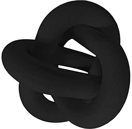 LOVIVER Bohemian Wood Chain Link Sculpture Knot Decor Shelf Decor Wooden Decorative Farmhouse Party Living Room Bedroom, Black