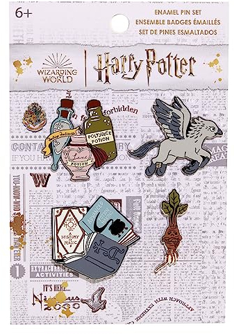 Loungefly - Harry Potter Enamel Pin Set - Harry Potter - Harry Potter Emaille-Nadeln - Amazon-Exklusiv - Niedliche Brosche Zum Sammeln - Für Rucksäcke & Taschen - Geschenkidee - Movies Fans