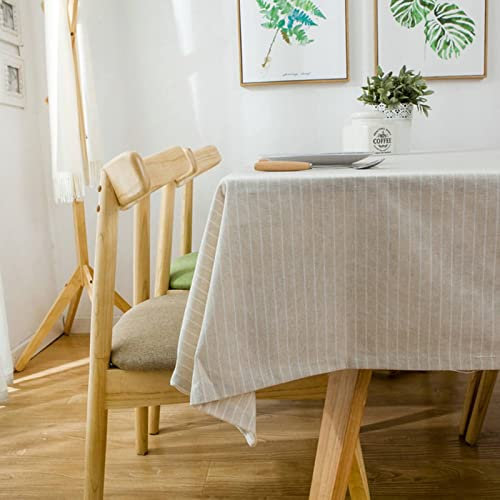 EHOMERY Tischdecken Set Frühling Wachstuchsdecke Reiner Farbstreifen Stickpackung Tischdecke Tischtücher Ostern Beige Gelb Tischschutz Dekoration 110X110Cm