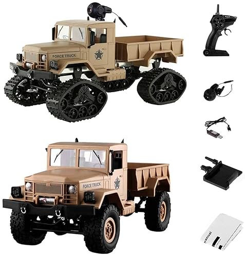 2.4Ghz RC Trucks Remote Control Car with Wi-Fi HD Camera, 1/16 Scale Off-Road All Terrains Vehicle RC Crawler, Gifts for Kids and Adults, Rechargeable Battery (Color : Yellow)