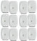 JUANIO Set de table, service de 12 assiettes, plat de service rectangulaire en verre - Longueur 28 x Profondeur 20 cm
