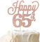 1 Packung Happy 65th Cake Topper schwarz Glitzer Zahl 65 Sixty-five Geburtstag Cake Pick Dekorationen für Cheers to 65 Years old 65th Birthday Wedding Anniversary Party Supplies Rose Gold