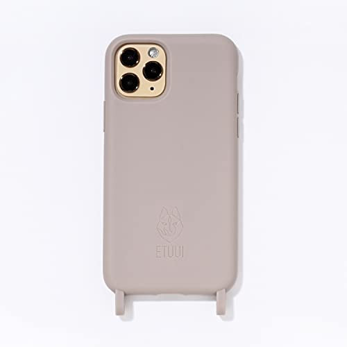 ETUUI Silk Hook Hülle iPhone 14 Plus Taupe - hochwertige Schutzhülle, Rundumschutz Handyhülle