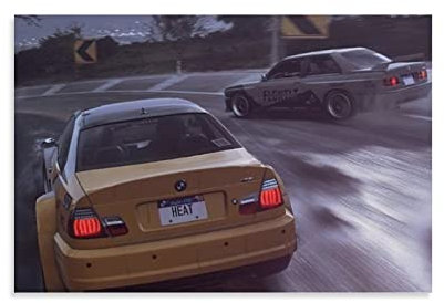 ZONDER Sportwagen-Poster für BMW M3 E46 Drift Racing Car Hyper Car JDM CarPoster dekorative Malerei Leinwand Wand und Kunstbild Druck Moderne Familie Schlafzimmer Dekor 30 x 45 cm