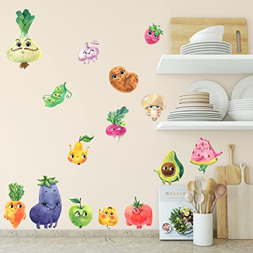 Sunnywall Tier Safari Wandsticker Wandtattoo Wandbild Baby Aufkleber Kinderzimmer Baby Wandaufkleber Spielzimmer Küche (Sweet Fruits Set 2)