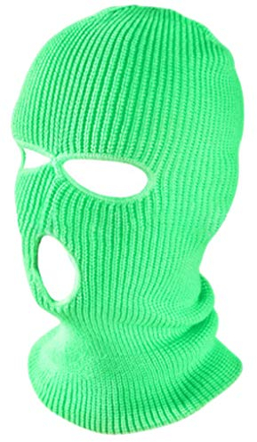 3-Loch gestrickte Vollgesichtsabdeckung Ski Winter Warm Radfahren Neon Einfarbig Sturmhaube Maske Hut Halloween Party Cosplay Kappe, I