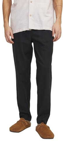 JACK & JONES Jpstace Jjbreeze Linen Blend Pantalons, Noir, XL Homme