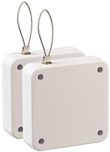 AGT Türschließer Zimmertür: 2er-Set automat. Türschließer mit Tunnelzug, 1.200 g Zugkraft, weiß (Seilzug, Zimmertürschließer, Toilette)