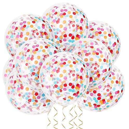 15Pz Palloncini Trasparenti con Coriandoli Colorati Palloncini Coriandoli Festa Decorazioni Compleanno Matrimonio Laurea Festa a Tema Anniverario Mascherata Carnevale Natale Baby Shower (A)
