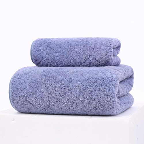FEBE Handtücher Badetüch Set Violett Mikrofaser Frottier Waschlappen 70x140 cm 35x75 cm Towel Set Badezimmer Deko 2er Pack