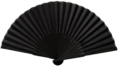 SULIUDAJI 1 Piéce Eventail Japonais Chinois de Rangement, Éventail a Main Noir, Deco Orientale pour Homme,Enfant &Fille