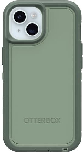 OtterBox iPhone 15, iPhone 14, and iPhone 13 Defender Series XT Case - EMERALD ISLE (Green), screenless, rugged, snaps to MagSafe, lanyard attachment