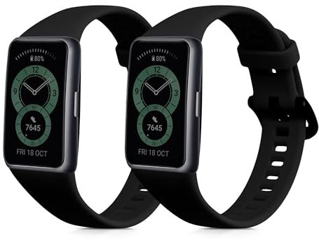 kwmobile Pulsera Compatible con Huawei Band 6 Correa - 2X Correas de Silicona Flexible - Tamaño Ajustable