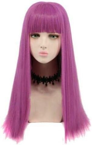 Wig Anime Cosplay Descendants 2 Coaplay Mal Bertha Maleficent Perücke Long Live Evil Lila Haar Perücke Perucas Frauen Mädchen Cosplay Kostüm Perücke + Kappe
