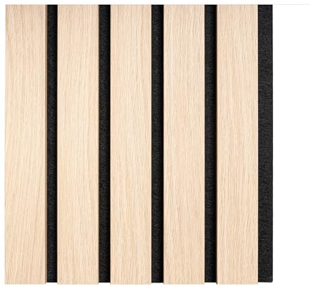 Tuda Grass Direct Premium Acoustic Wall Slatted 3D Wood Veneer Panels - 260cm x 30cm (2 Pack) - Light Oak