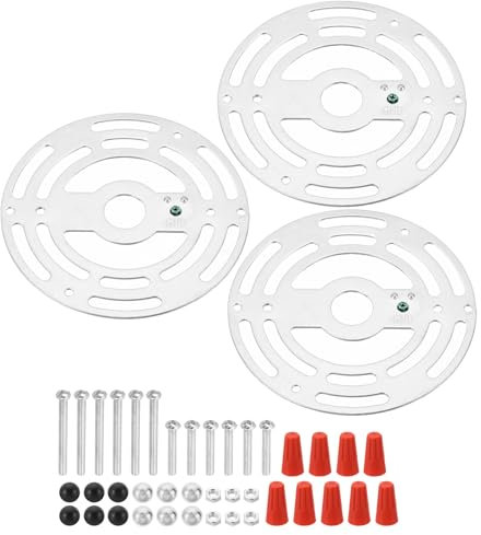 PATIKIL 4 Leuchte Montagewinkel 3 Set Rund Deckenleuchte Platte Kit Stahl Querstange Hardware für Hängeleuchte Kronleuchter