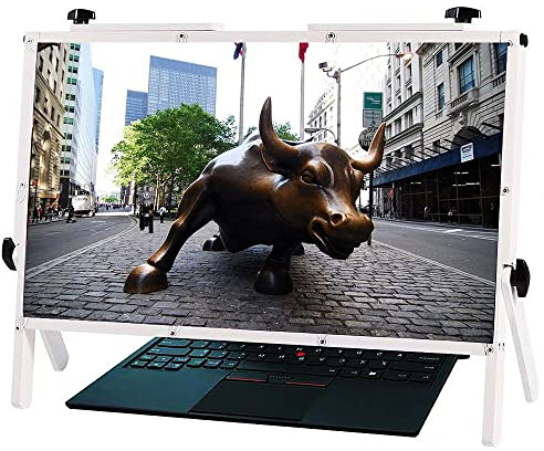 Computer-Bildschirmlupe für Laptop 2022, 22-Zoll-Vergrößerungsbildschirm für Computermonitor, 3-fache Vergrößerungsglas-Leselupe, tragbarer Tablet-Vergrößerungsprojektor, Weiß (We