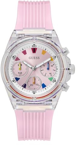 GUESS Damen Analog Quarz Uhr mit Edelstahl Armband GW0438L7