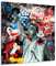 Kunstgestalten24 Micky Minnie Maus New York Pop Art Leinwand | Echtholz-Keilrahmen | Moderne Bilder Wohnzimmer | Bild Auf Leinwand | Wandbild XXL | 60x60x2cm