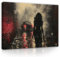 Bilder Frau Auto Abstrakt 100x75 cm - Modern Leinwandbild Groß XXL Wohnzimmer Schlafzimmer Wandbild Kunstdruck Wandbilder Canvas Desing Wand Bild auf Leinwand Aufhängefertig