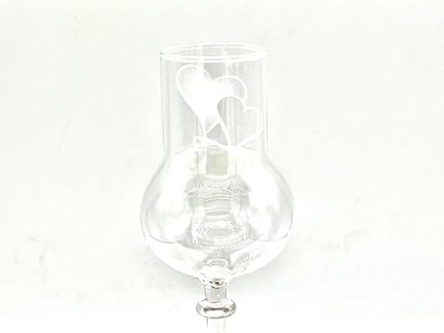 Generisch Mundgeblasenes Schnapsglas ohne Fuß 4cl mit Herzgravur