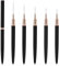 WLLHYF Lot de 5 pinceaux pour nail art pour tracés longs, détails, dessin fin – Pinceaux et outils de pointillage 7 mm/9 mm/11 mm/15 mm/25 mm (noir)