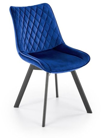 designimpex Design Esszimmerstuhl STH-777 360 Grad drehbar Samt Stuhl Stühle, Farbe:Blau