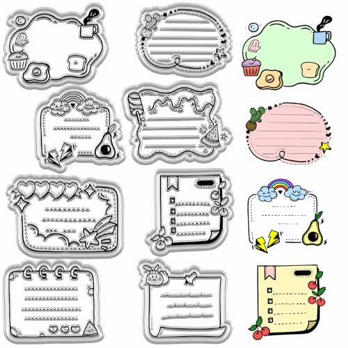 craspire Klare Stempel Für Notizen Vintage Silikonstempel Transparentes Etikett Memo Notiz Rand Nachrichtentafel Siegel Stempelblätter Für Selbstgemachte Tagebuchkarten Scrapbooking Fotoalbum