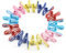 20Pcs Bag Clips for Food Storage, Food Bag Clips Steel & PVC Coated Bag Sealing Clips Multi-function Food Pegs Clothes Clips of Washing Line Freezer Bag Clips Paper Clips for Kitchen Home Office