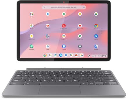 Lenovo Chromebook Duet 11 Gen 9 - Ordenador Portátil 11 WUXGA Táctil Convertible (MediaTek Kompanio 838, 8 GB RAM, 128 GB Emmc, ChromeOS) Teclado QWERTY Español, Gris - Incluye Teclado + Pen
