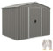 Outsunny Caseta de Jardín Exterior 3,6 m² 236x174x190 cm Cobertizo de Jardín Exterior con 2 Puertas Correderas Techo Inclinado y 4 Ventanas para Patio Terraza Gris Claro