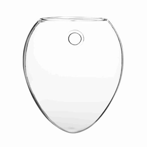 Glomora Hanging Glass Vase for Wall Decor - Modern Transparent Plant Pot with Hole for Easy Mounting (Water Plants, Home Office Decor) (Mouse Shape)