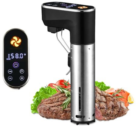 Outohome - Sous Vide, 1300 Watts, Immersion Circulators, Precision Cooking, Meat Cooking, Digital Temperature and Time Display Control, Ultra Quiet, Heating
