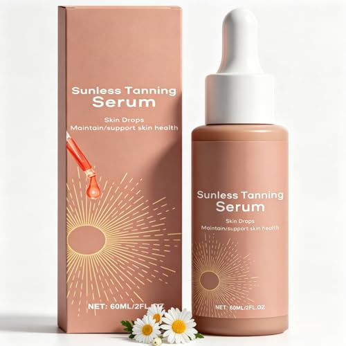 Bräunungstropfen – Bronzing Bräunungsöl Selbstbräuner Gesicht & Körperlotion, Natural Tanning Drops für streifenfreien Glow, Bronzing Selbstbräuner Tropfen, Self Tanning Drops Kosmetik 60 ml