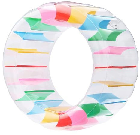 Amagogo Piscina de Rueda Inflable Piscina Flotador Tubo Flotante Tubo de Agua Colorida Rueda de Rodillo para el césped del Patio Trasero del Lago, 100cm