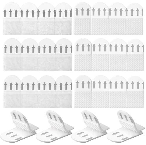 Wanmu 36 paia/72 strisce adesive, in velcro, autoadesive, senza fori, per cornici e decorazioni (bianco)