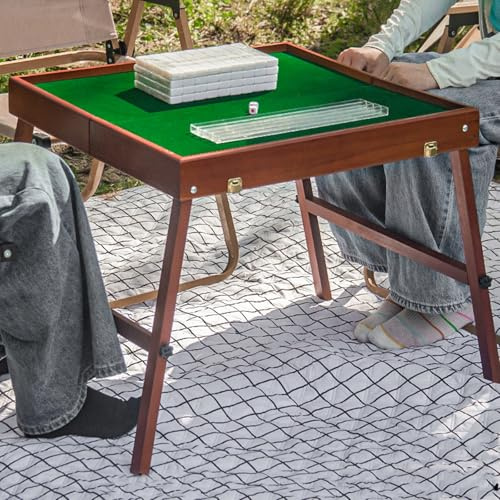 Tragbarer, faltbarer Spieltisch mit 144-teiligem 30-mm-Stein-Set für Indoor Outdoor Camping und Unterhaltung