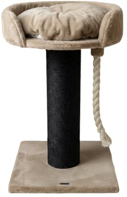 RHRQuality Kratzbaum für große Katzen – Chartreux – 80 cm hoch – Mit extra dickem 20 cm Sisalstamm – Luxuriöse Liegefläche von ⌀60 cm – Blackline Beige