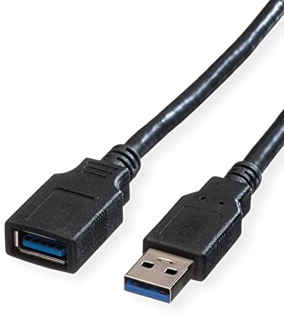 ROLINE USB 3.2 Gen 1 Kabel, Typ A-A, ST/BU, schwarz, 0,8 m