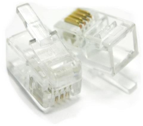 kenable RJ10 4P4C Telephone Handset Replacement Crimp End Connectors [10 Pack]